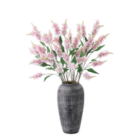 Penjualan terlaris buatan 5 kepala sutra batang Lavender 90cm merah muda bunga Lavender dekorasi rumah pernikahan