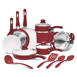 Juego de utensilios de cocina antiadherentes para el hogar, juego de utensilios de cocina aptos para el lavavajillas, 18 piezas