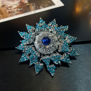 Broche <span class=keywords><strong>Tournesol</strong></span> Baroque en Cuivre avec Diamants, Style <span class=keywords><strong>Cour</strong></span> Rétro Haut de Gamme, Accessoire de Mode Féminin - Product Image 2