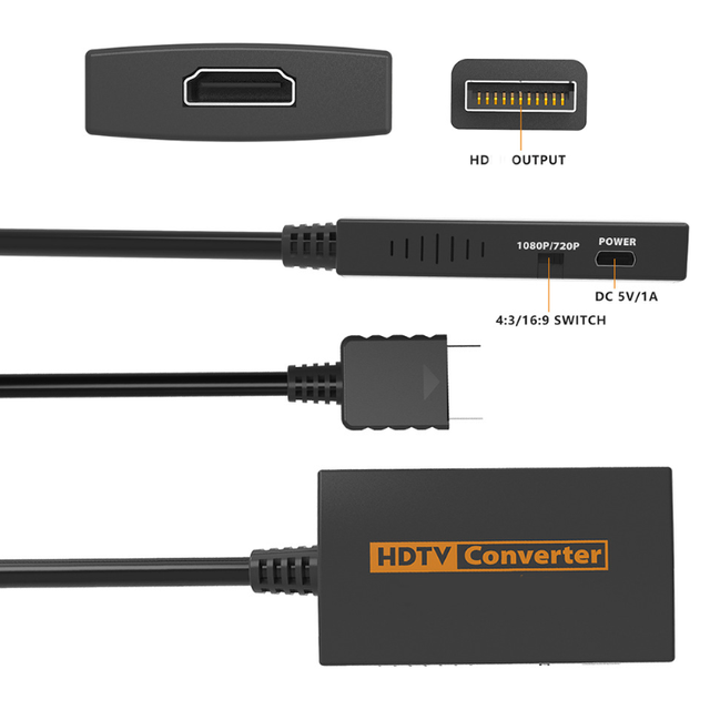 High Quality HD MI TV  Converter Adapter for PS1/ PS2  Game Console Audio and Video Converter Adapter