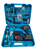 Juego de Taladro Inalámbrico de 21V, 118 Piezas, Motor sin Escobillas de 120Nm, Kit de Herramientas Eléctricas con Batería de Litio y Cargador para Taller