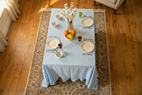 Nappe en lin moderne faite à la main avec ourlet à volants, douce, lavée, écologique, pour la décoration de la maison