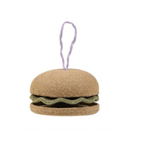 Mainan Kunyah Hamster Tafit Natural Grass Powder Desain Burger 3 Lapis yang Dapat Dilepas untuk Kesenangan Menggigit, Perlengkapan Hewan Peliharaan Kecil, Mainan untuk Anak Hewan yang Sedang Tumbuh Gigi