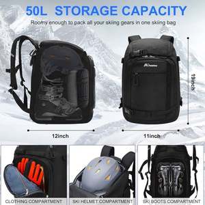 Échantillon gratuit : Sac à dos pour chaussures de ski Adventure Pro, fabriqué en Chine, est un sac de skateboard étanche pour l'équipement d'entraînement de ski - Product Image 4