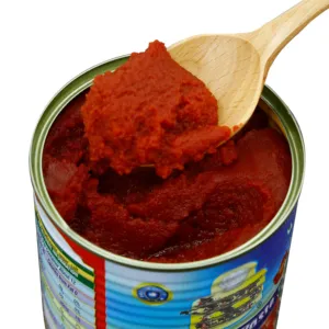 Pasta de tomate enlatada para exportação com melhor preço em 28-30% brix sem aditivos do fabricante