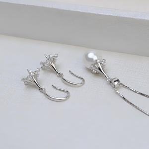 Pendientes de Plata S925 con Forma de Mariposa, con Borla Larga y Perla Hueca, Accesorio de Joyería DIY 1226 - Product Image 2