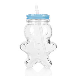 Offre Spéciale 500ml Transparent Gingerbread Biscuit Man Shape Jus Bouteille de boisson en verre avec couvercle - Product Image 5