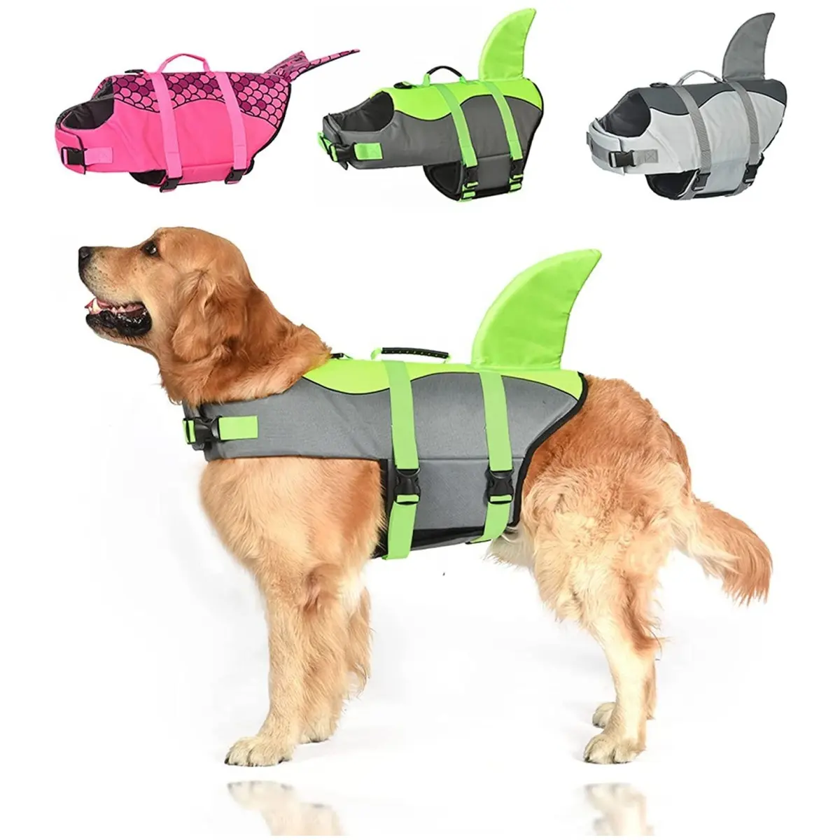 OEM personalizado al por mayor ajustable reflectante impermeable mascota perro chaleco salvavidas para perros pequeños medianos y grandes