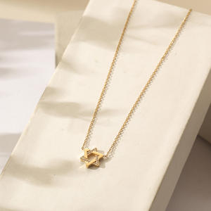 महिला इज़राइल यहूदी धार्मिक आभूषण पेंडेंट स्टेनलेस स्टील स्टार ऑफ़ डेविड हार - Product Image 4