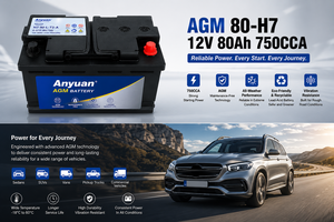 Nueva Batería de Coche AGM de Alta Resistencia Anyuan 12V 80Ah 750CCA H7 DIN80 Arranque y Parada Confiables para SUV y Camionetas - Product Image 6