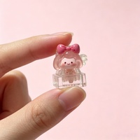 Hot Popular Cute Acrylic Keycap Cartoon Keyboard Keychain Creative Colorful Decompression Toy & Gift for Adults