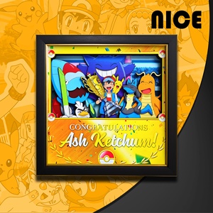 Arte en Papel 3D <span class=keywords><strong>de</strong></span> Pokémon, Caja <span class=keywords><strong>de</strong></span> Luz LED <span class=keywords><strong>de</strong></span> 21x21cm con Control Remoto, Regalo <span class=keywords><strong>de</strong></span> Navidad <span class=keywords><strong>para</strong></span> Fanáticos, Estilos Personalizables - Product Image 2