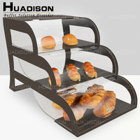 Huadison hôtel banquet buffet alimentaire présentoir 3 niveaux acrylique boulangerie vitrine dessert gâteau présentoir