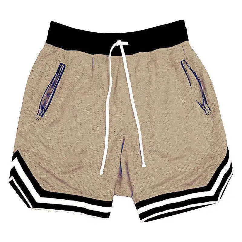Großhandel 100% Polyester Custom Male Wear Sommers horts Herren Cool Custom Logo Seite Reiß verschluss tasche Herren Cargo Mesh Shorts