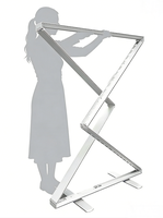 Présentoir classique pour salon professionnel, en alliage d'aluminium léger, avec tissu tendu pour affiche, rétroéclairage LED, durable, portable, installation rapide, pliable