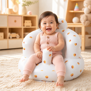 Poltroncina gonfiabile impermeabile per neonati con motivo <span class=keywords><strong>a</strong></span> zucca, sedile da bagno portatile con fori di drenaggio - Product Image 1