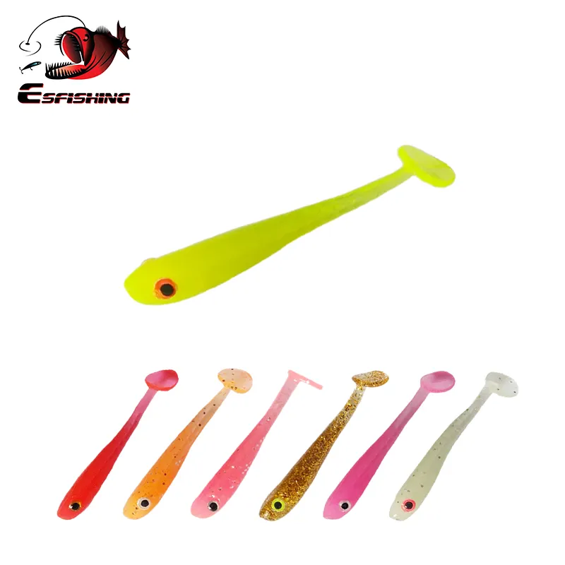 ESFISHING leurres de pêche Nano Minnow 12 pièces 38mm ver leurre calmar appât PVC appât silicone leurres de pêche