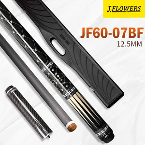 Jflowers JF60‑07BF Taco de billar de fibra de carbono, punta de 12,5 mm, extremo de ébano con revestimiento de cuero, taco de billar profesional - Product Image 6