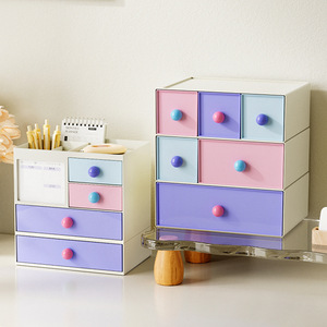 Offre Spéciale JOOHUB – Organisateur de Bureau Carré en Plastique <span class=keywords><strong>à</strong></span> Tiroirs, Style Romantique Parisien, Grande Capacité pour Crayons et Articles de Papeterie - Product Image 4