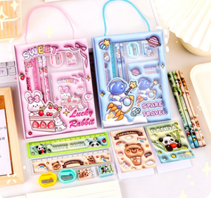 Lindo Set de Regalo de Papelería Infantil 6 en 1 con Lápices, Regla, Borrador y Cuaderno - Product Image 2