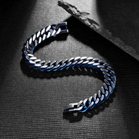 Bracelet chaîne en acier inoxydable pour homme, dernière mode, logo personnalisé, design géométrique classique et populaire, plaqué or.