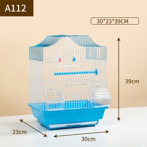 <span class=keywords><strong>Cage</strong></span> à oiseaux pour perroquet en acier inoxydable avec nid suspendu, mangeoire à plateau anti-éclaboussures pour oiseaux, en métal et en plastique - Product Image 3