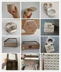 Unfinished Solid Wood Square Eco-Friendly <b>Box</b> Craft <b>with</b> Magnetic Hinged <b>Lid</b> <b>Small</b> Unpainted Treasure Chest - Product Image 6