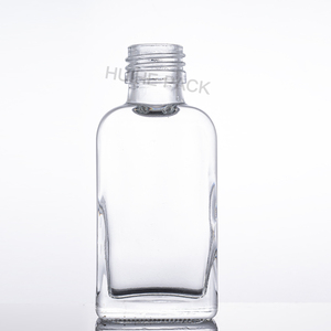 Botellas <span class=keywords><strong>de</strong></span> Vidrio Flint Transparente Planas Personalizadas al por Mayor <span class=keywords><strong>de</strong></span> Alta Calidad y Bajo Costo para Licores con Tapa <span class=keywords><strong>de</strong></span> Rosca Personalizada - Product Image 6