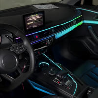 Kit de Iluminación Ambiental de 64 Colores para Auto, Material ABS, 12V, OEM Mejorado, para Modelos Audi A4L B9 2017-2025, Accesorios de Iluminación LED de Alta Calidad
