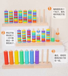 Color Recognition Sorting Sensory Toy <b>Wooden</b> Color Sorting Stacking Toys <b>Rainbow</b> Rings Game - Product Image 5