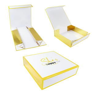 Customize Foldable Printing Handmade White Cardboard Square Paper Magnetic Closure Packing Gift Box