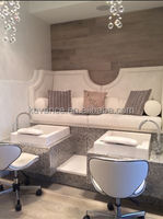 Mobilier de salon de manucure Double sièges Spa Chair Station de pédicure Banc de massage des pieds Pédicure à vendre