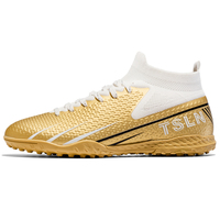 Nouvelles chaussures de football à tige haute, tissées, antidérapantes, à crampons longs AG/FG pour hommes, entraînement en extérieur