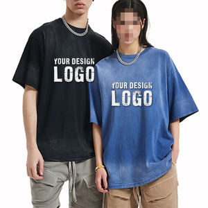 Camiseta Holgada de Algodón Grueso con Hombros Caídos para Mujer, Estilo Americano Vintage Lavado, Camisetas Extra Grandes para Mujer, MOQ Bajo - Product Image 6