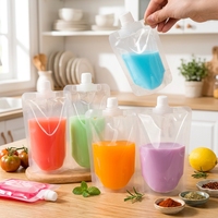 Sachet Doypack Transparent de 200 ml en Plastique Clair de Haute Qualité avec Bec Verseur, Pasteurisé, pour Eau Minérale et Champagne