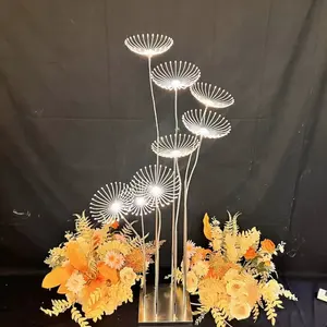 Wedding new pathway lamp millet flower pathway gold and silver two-color iron props lamp wedding hall pathway iron ornaments