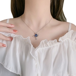 Collar <span class=keywords><strong>de</strong></span> Lujo Ligero con Colgante <span class=keywords><strong>de</strong></span> Estrella, <span class=keywords><strong>Luna</strong></span>, Zirconia, Espacio, Universo y Planeta, Collar <span class=keywords><strong>de</strong></span> Tierra para Hija - Product Image 6