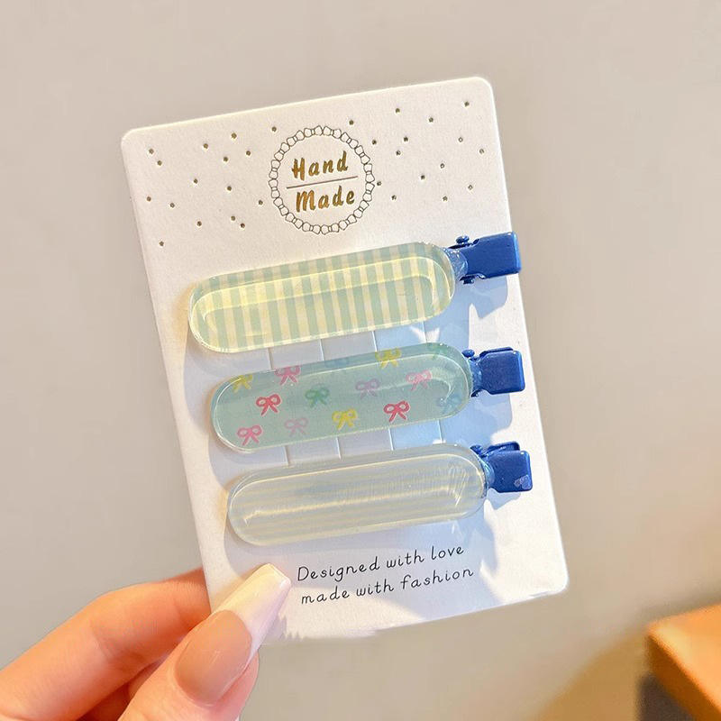 คลิปหนีบผมสีฟ้า3ชิ้น