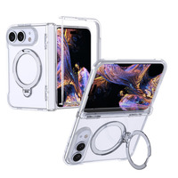 Étui magnétique pliable effet seconde peau avec anneau rotatif à 360° et charnière à rebond automatique, antichoc pour iPhone Duo 18 Fold, protection intégrale