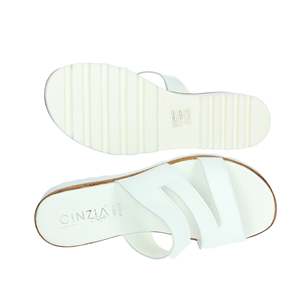 Sandalias Planas Cómodas de Verano para Mujer, Modelo IAF23209, Color Blanco, Marca Cinzia Soft - Product Image 6