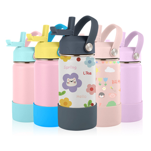 Botella <span class=keywords><strong>de</strong></span> agua para niños <span class=keywords><strong>de</strong></span> acero inoxidable a prueba <span class=keywords><strong>de</strong></span> fugas <span class=keywords><strong>de</strong></span> 14oz con logotipo personalizado con pajita e imagen <span class=keywords><strong>de</strong></span> dibujos animados - Product Image 3