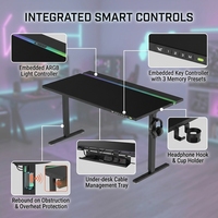 Table de jeu ergonomique AOR avec effets d'éclairage RGB multiples, design moderne, vente en gros d'usine