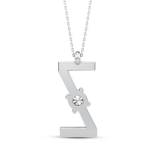 Colgante de Alfabeto de la A a la Z de Primera Calidad, Diamantes Cultivados en Laboratorio VVS VS EF, Plata de Ley 925 con Acabado en Oro, Personalizado - Product Image 3