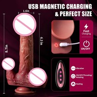 Realistischer Stoßdildo mit Leckfunktion, Vibrator für Anale und Klitorale G-Punkt-Stimulation, Heizfunktion und Fernbedienung, Erotikspielzeug für Frauen