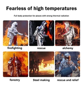 Алюминированное 500 градусное прочное арамидное волокно по Цельсию в сочетании с алюминиевой фольгой, промышленные термостойкие костюмы для плавки металла - Product Image 4