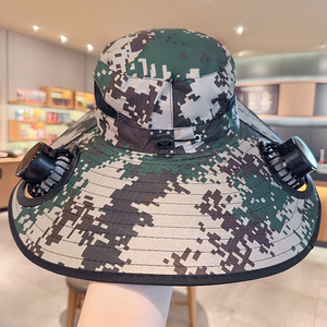 Punto de camuflaje Solar doble ventilador sombrero fuerte viento pescador sombrero verano al aire libre montañismo pesca sol sombrero - Product Image 1