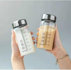 高品质便携式透明可爱玻璃水瓶 301-400ml 带盖 经典设计 耐高温 Smoon 品牌水瓶 - Product Image 2