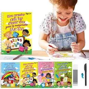 4 Pcs Set Exercise Hard Cover School Books Abc Numbers Letters Practicing Magic Practice Book For Kids Handwriting