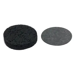 Custom Round Facial Natural Compressed Makeup Remover Sponge Compressed Cellulose Facial Sponge Black For Face Cleansing