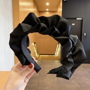 Grand <span class=keywords><strong>bandeau</strong></span> plissé accessoires pour cheveux à large bord pour femmes laver le visage accessoires pour cheveux rétro senior <span class=keywords><strong>bandeau</strong></span> à fleurs - Product Image 3